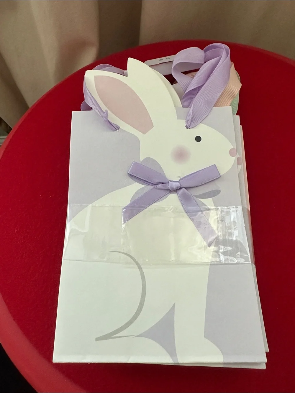 Eccolo Lavender Bunny Gift Bag with Ribbon Handles 9 bags